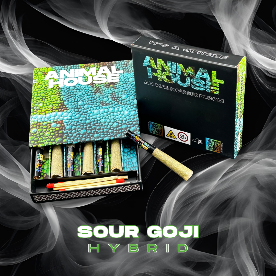 Photograph of product: Animal House | Sour Goji 7pk | Kief Infused Preroll