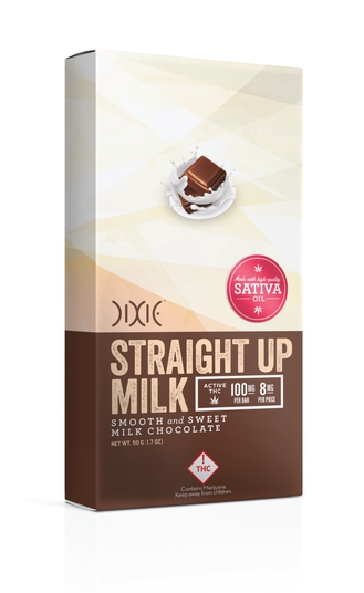 Photograph of product: Dixie - Chocolate Bar - Oui'd - Milk - 100mg