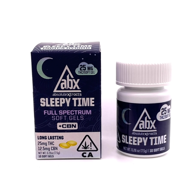 Photograph of product: 25MG SLEEPYTIME + CBN SOFT GELS (10) - ABSOLUTE EXTRACTS