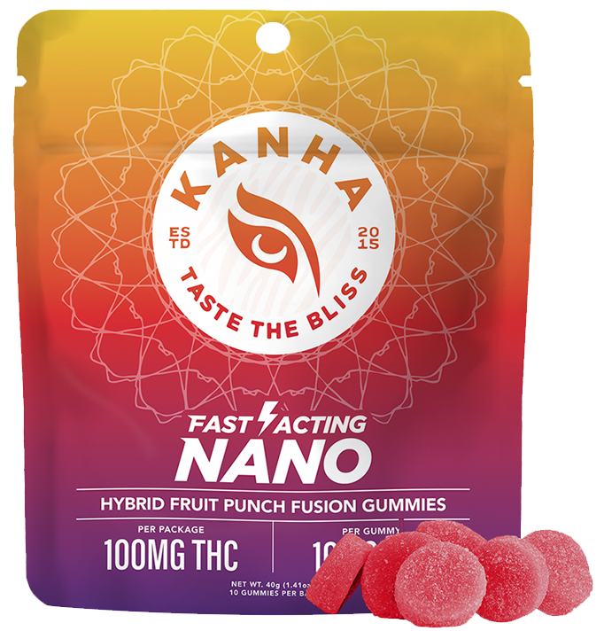 Photograph of product: Nano Fruit Punch Fusion Hybrid Gummies | 40G 100MG 10PK