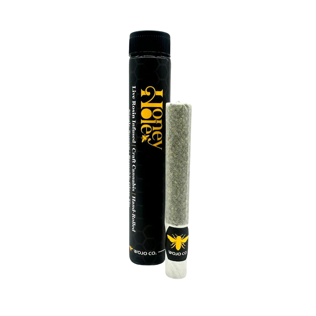 Photograph of product: WOJO CO - Infused Honey Hole - Bloom Smoothie Flower x Modified Punch Live Rosin 0.5g - 2g