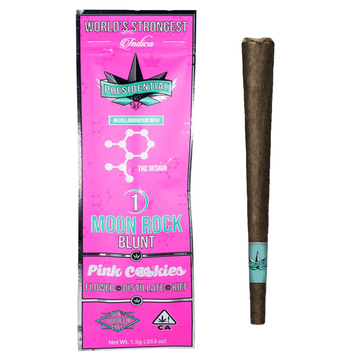 Photograph of product: Presidential x TH-oui Design - Pink Cookies (Oui'd) 3pk Moon Rock Blunt 2.1g