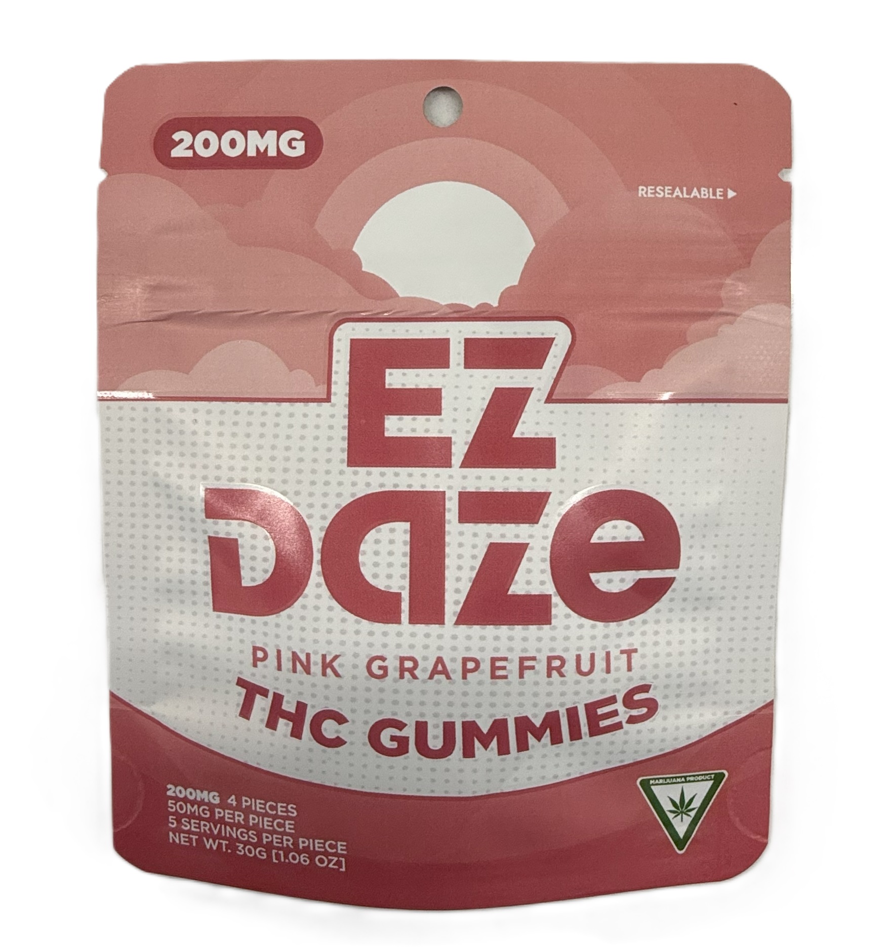 Photograph of product: EZ Daze 200MG Gummies - Pink Grapefruit