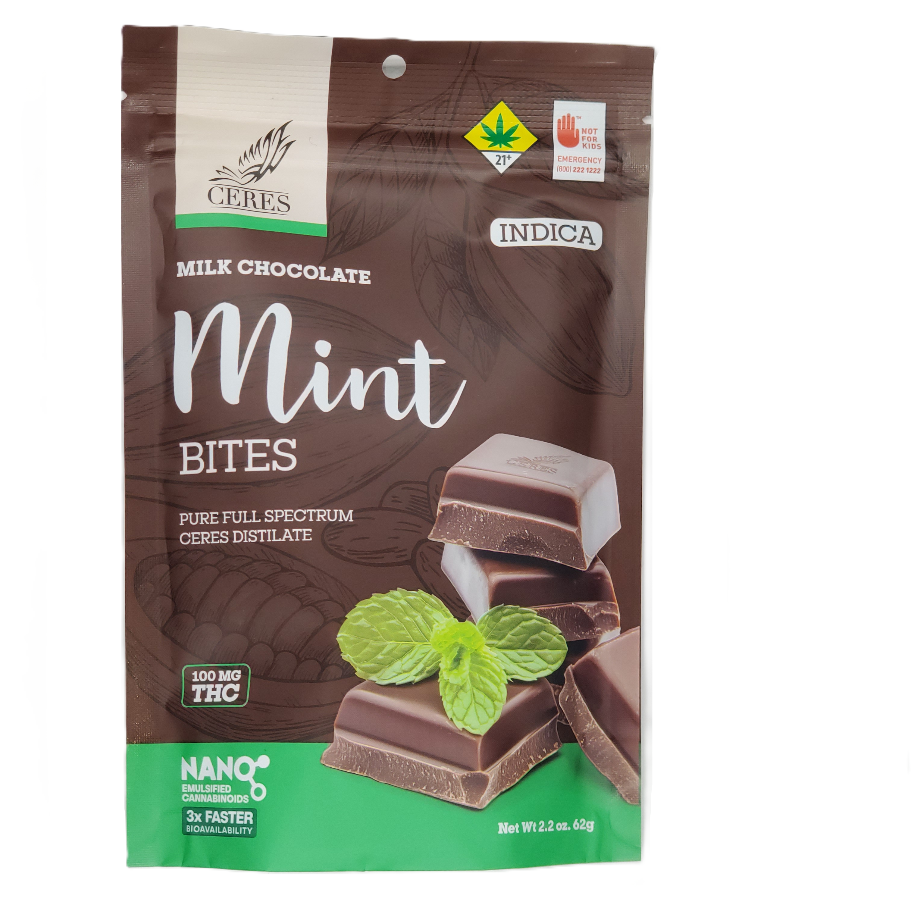 Photograph of product: Ceres Chocobites Oui'd Mint 10pk 100mg