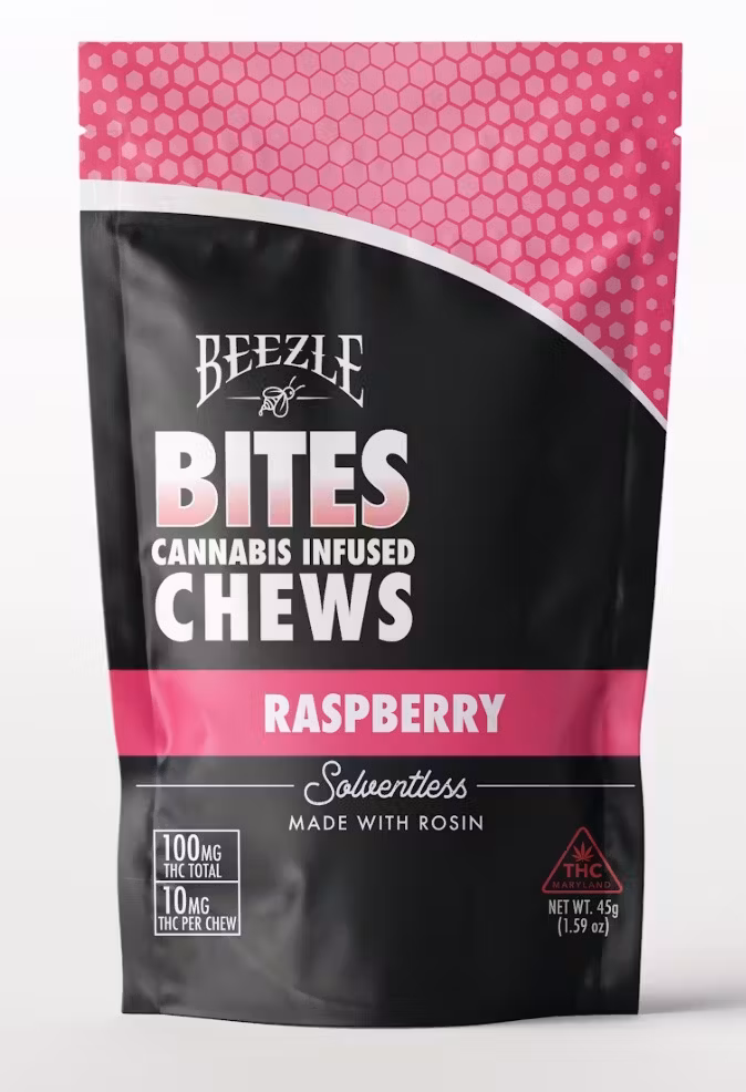 Photograph of product: Beezle Solventless Raspberry TH-oui Bites | 10mg (10ct)