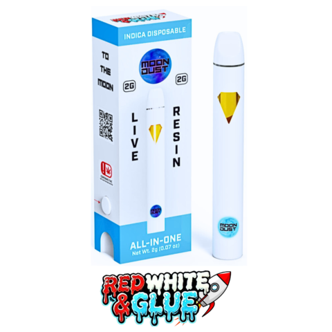 Photograph of product: VAPE MD RED WHITE & GLUE (I) LIVE RESIN DISPOSABLE