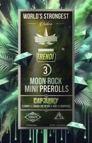 Photograph of product: Cap Junky | Moonrock Pee Wee Mini Pre-rolls (3pk x 0.5g)