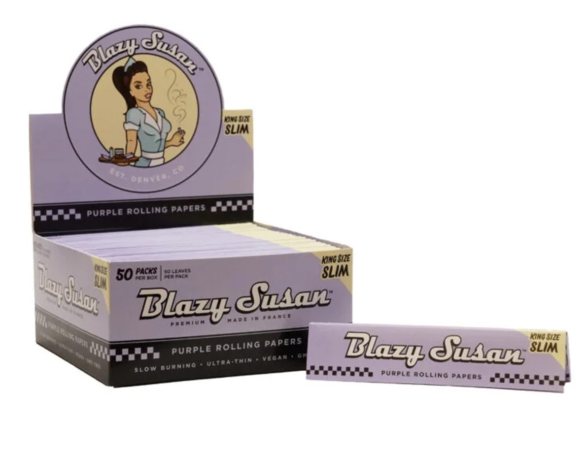 Photograph of product: (Blazy Susan) Purple King Size Rolling Paper