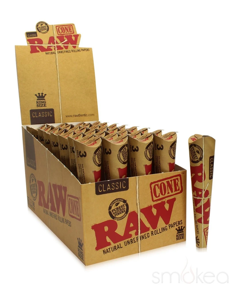 Photograph of product: Raw - Classic King Size Cones 3pk