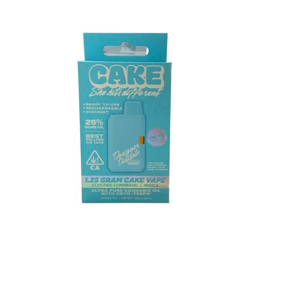 Photograph of product: Cake - Electric 1.25g Rechargeable Designer Distillate - 