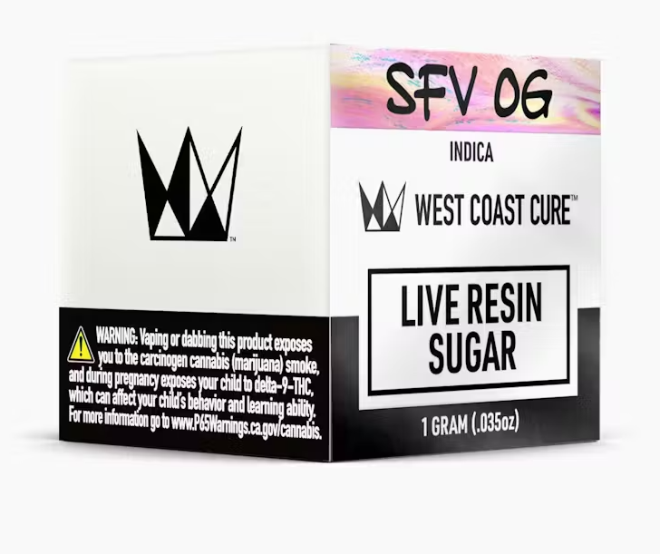 Photograph of product: West Coast Cure SFV OG Indica Live Resin Sugar 1g