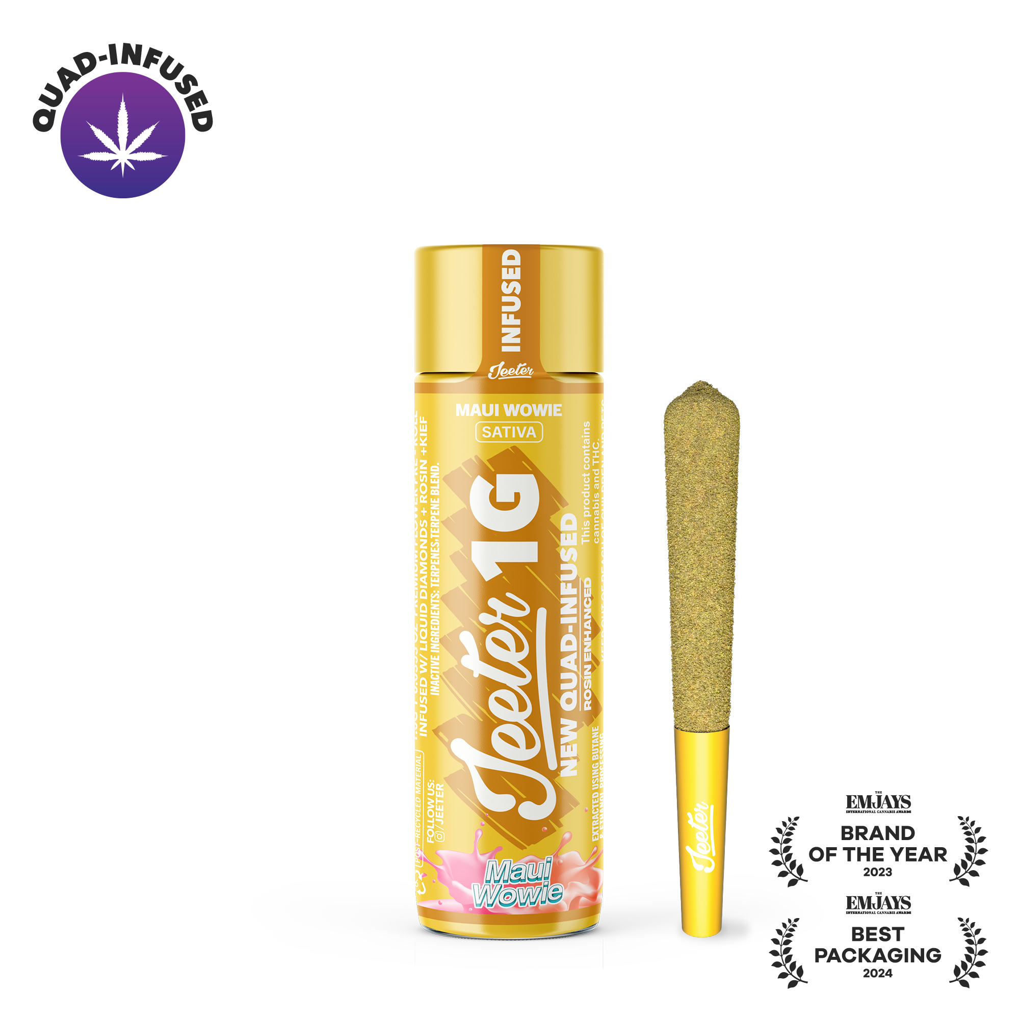 Photograph of product: Maui Wowie Quad-Infused Jeeter Joint | 1g