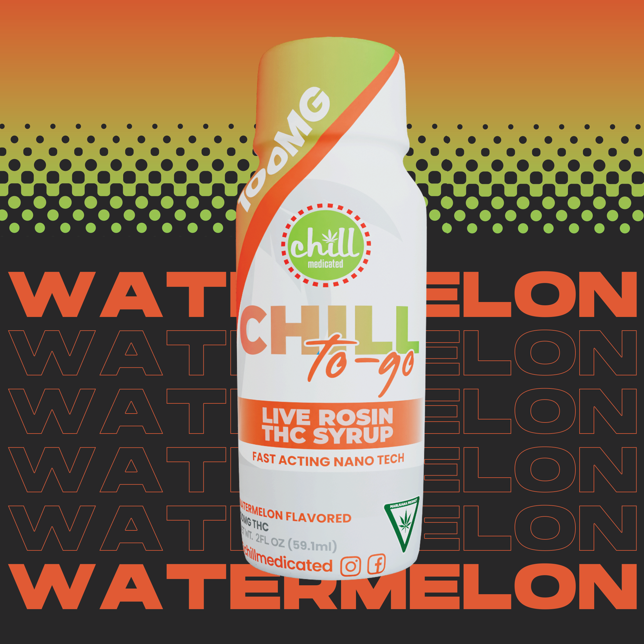Photograph of product: Chill Medicated - Syrup To-Go 100mg - Watermelon