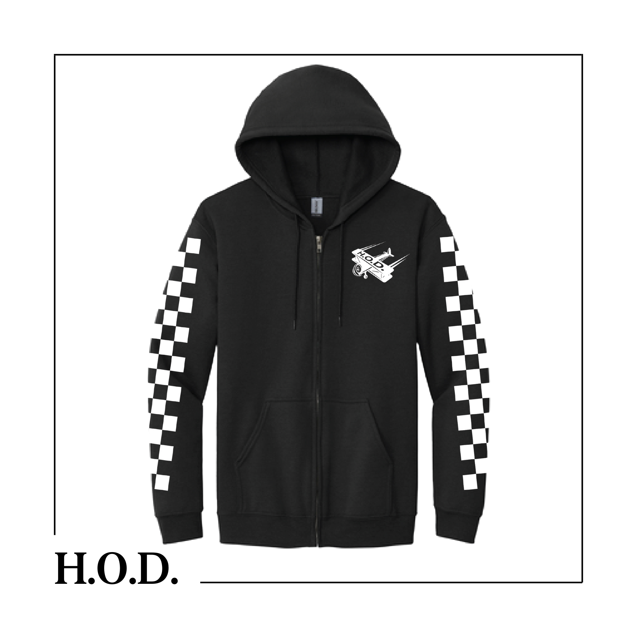 Photograph of product: H.O.D. x A.B.E. Black High In The Sky Full Zip-Up L