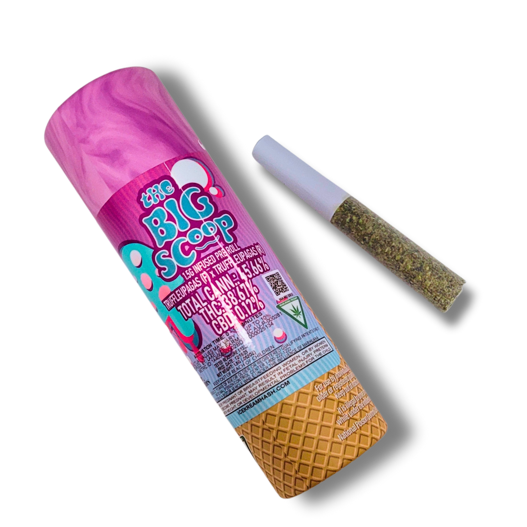 Photograph of product: 1.5G THE BIG SCOOP ROSIN INFUSED PRE-ROLL