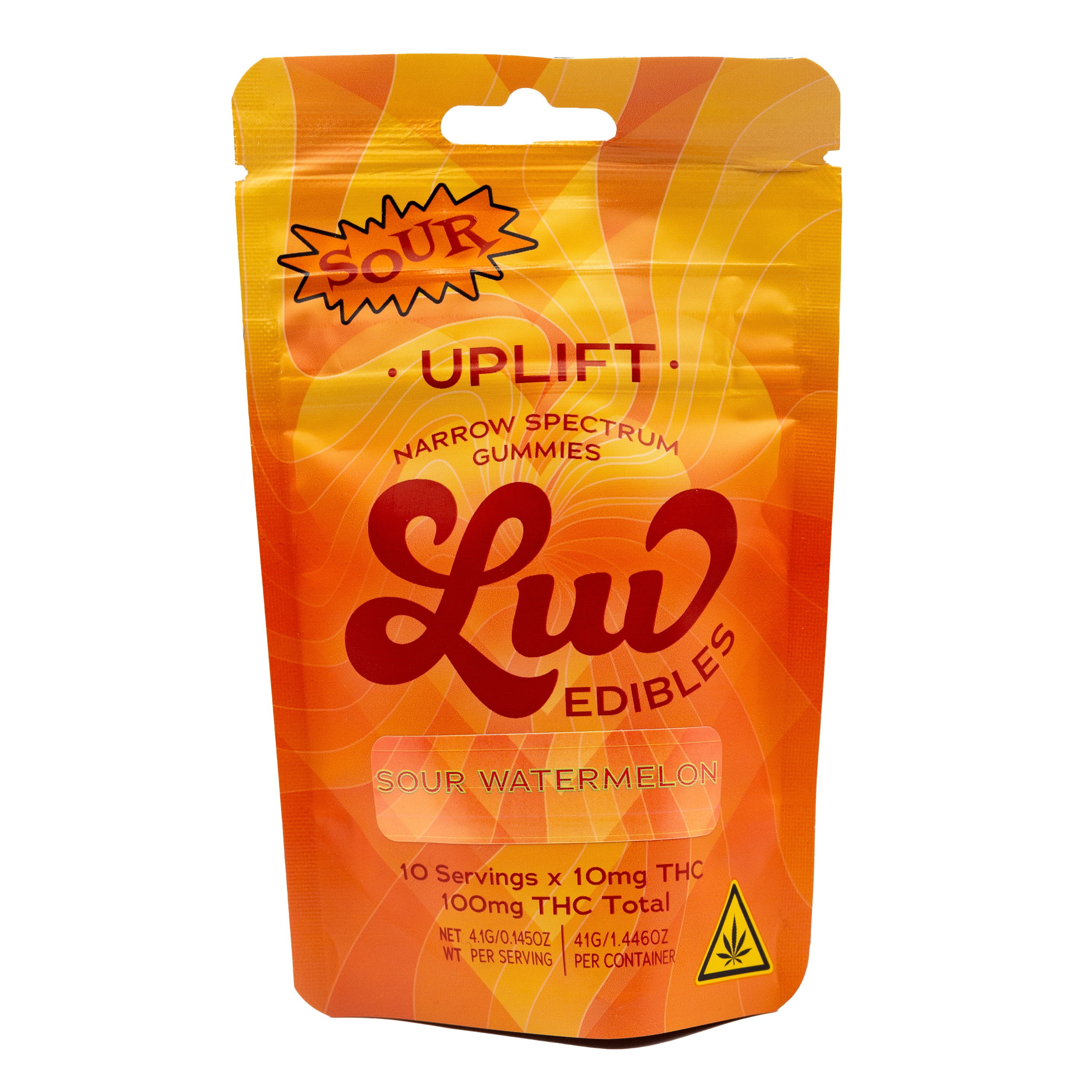 Photograph of product: LUV Edible Uplift Gummies Sour Watermelon 10pk