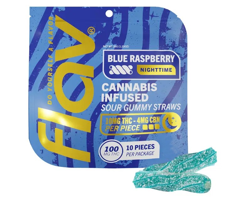 Photograph of product: Blue Raspberry Nighttime Gummies CBN 100mg [A36]