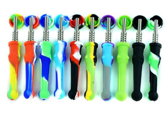 Photograph of product: Silicon Honey Straw - 14mm titanium Tip