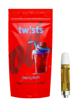 Photograph of product: Oil Twists Cherry Slush Cartridge 1000mg