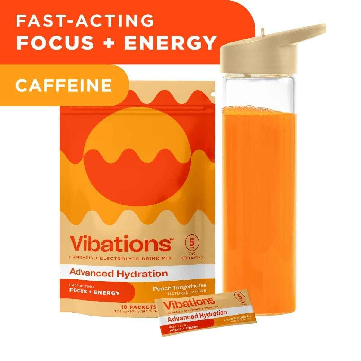 Photograph of product: Vibations I Peach Tangerine Tea 10pk 50mg