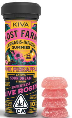 Photograph of product: Pink Pineapple x Sour Dream [S] - 100MG Live Rosin Gummies 10PK