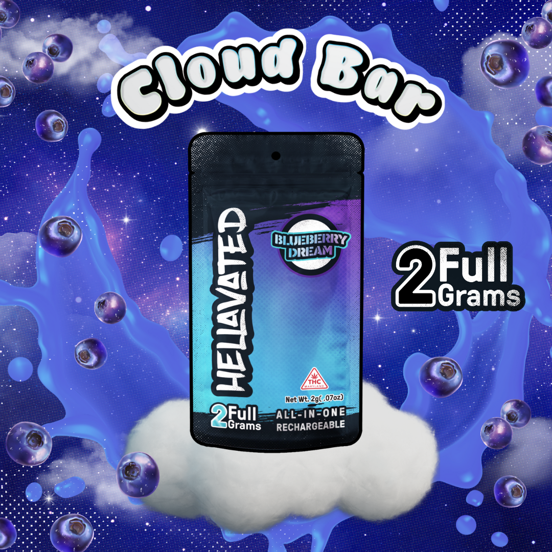 Photograph of product: Blueberry Dream Cloud Bar Rechargeable Disposable 2g