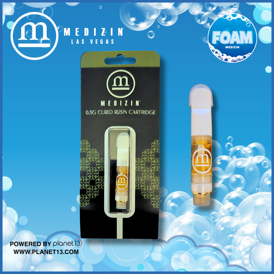 Photograph of product: Foam .5g Cured Rosin Vape Cartridge
