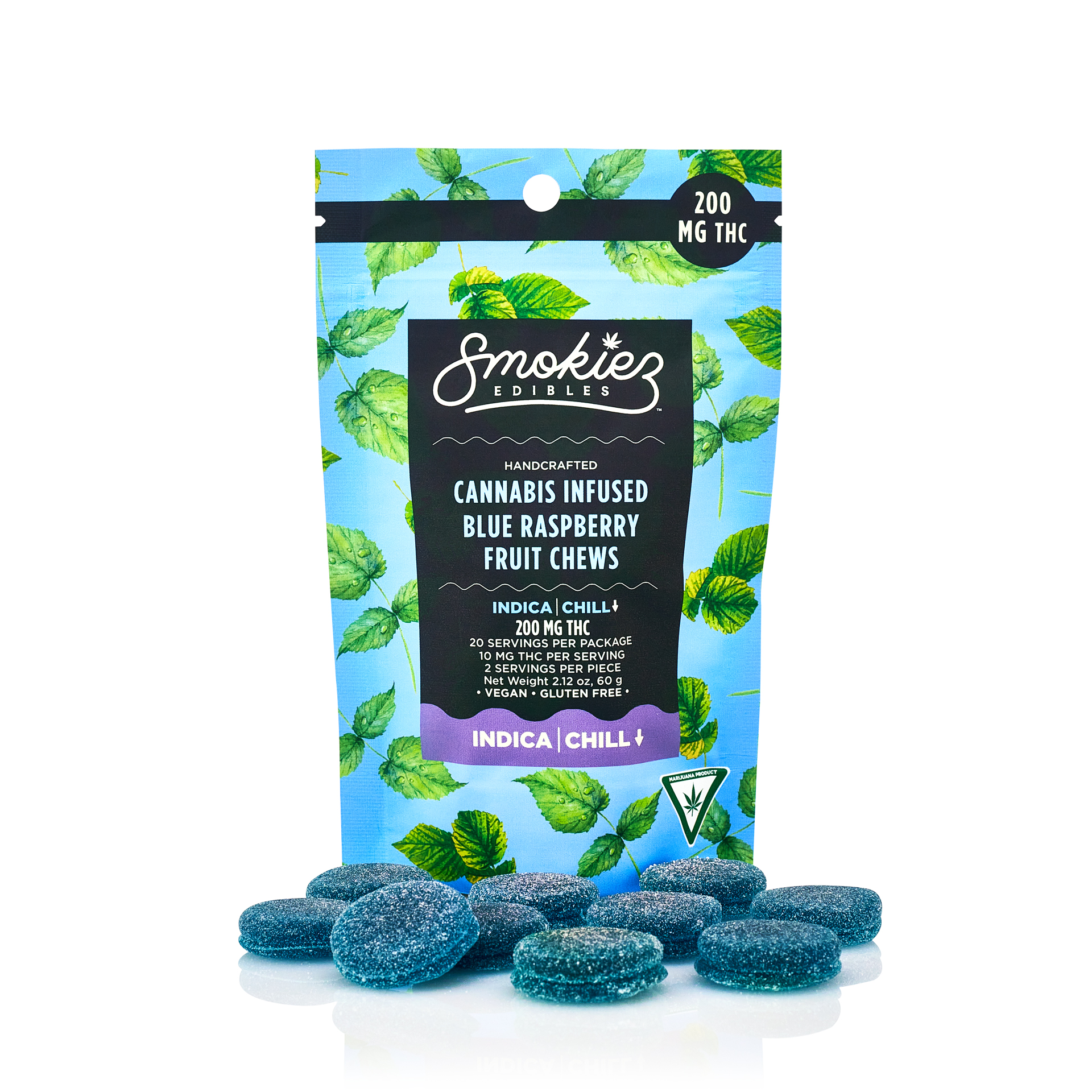 Photograph of product: Blue Raspberry Oui'd Chill | 200MG Fruit Chews