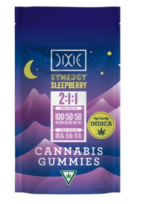 Photograph of product: 2:1:1 Synergy Sleepberry 100mgCBN:50mgCBD:50mgTH-oui Gummies by Dixie