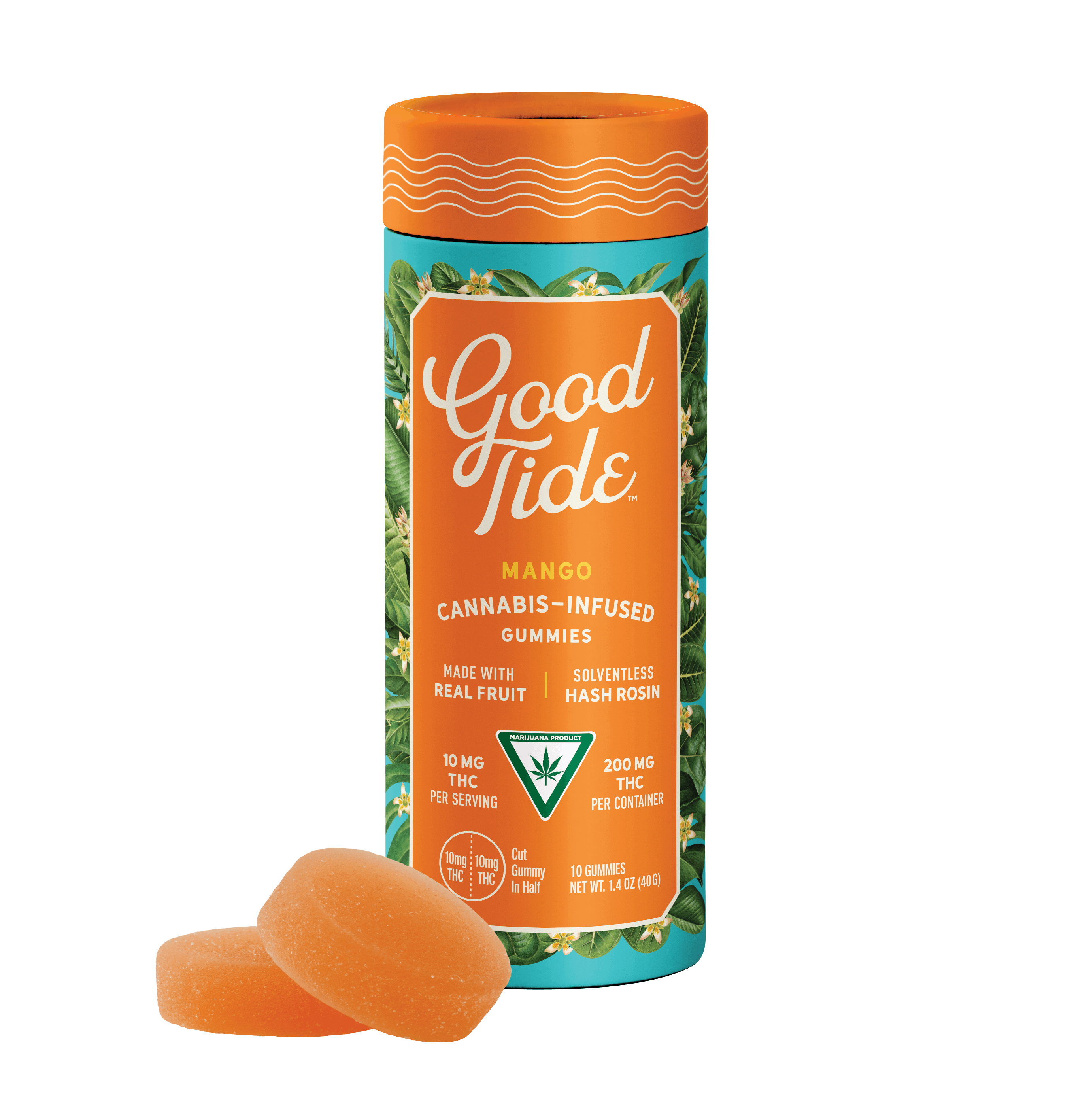 Photograph of product: AU WYLD GT: Mango 200MG au chocolat Rosin Gummies