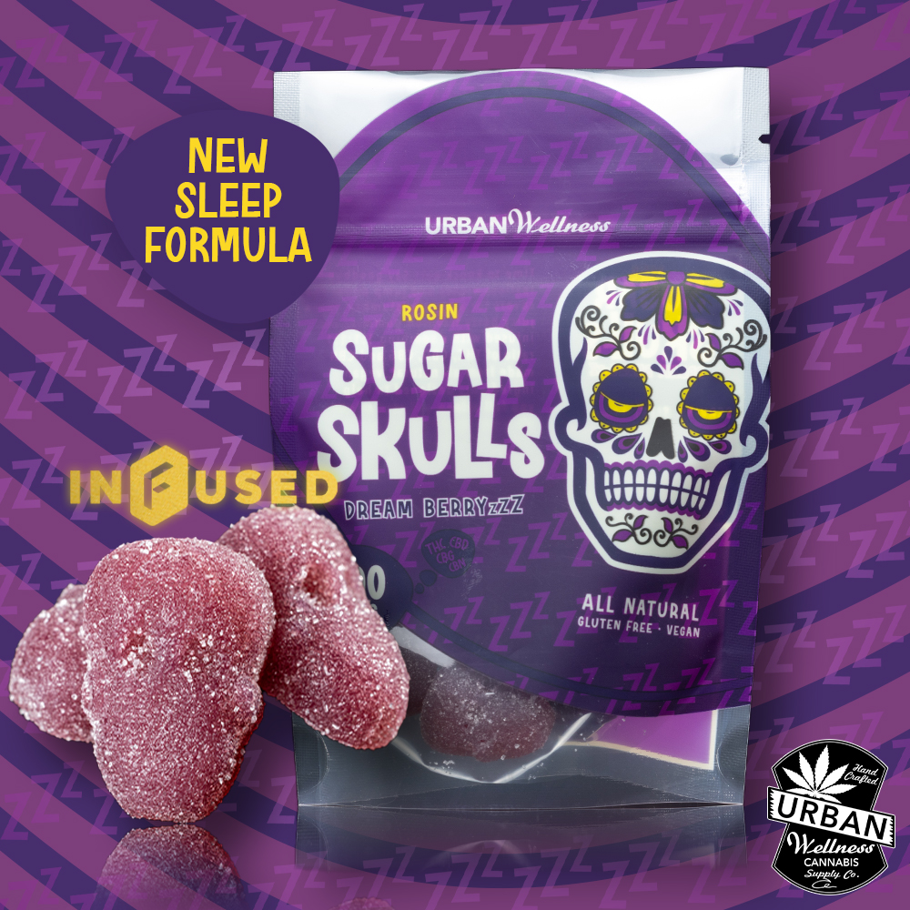 Photograph of product: Urban Wellness - Sugar Skulls - Dream BerryzZZ - 100mg
