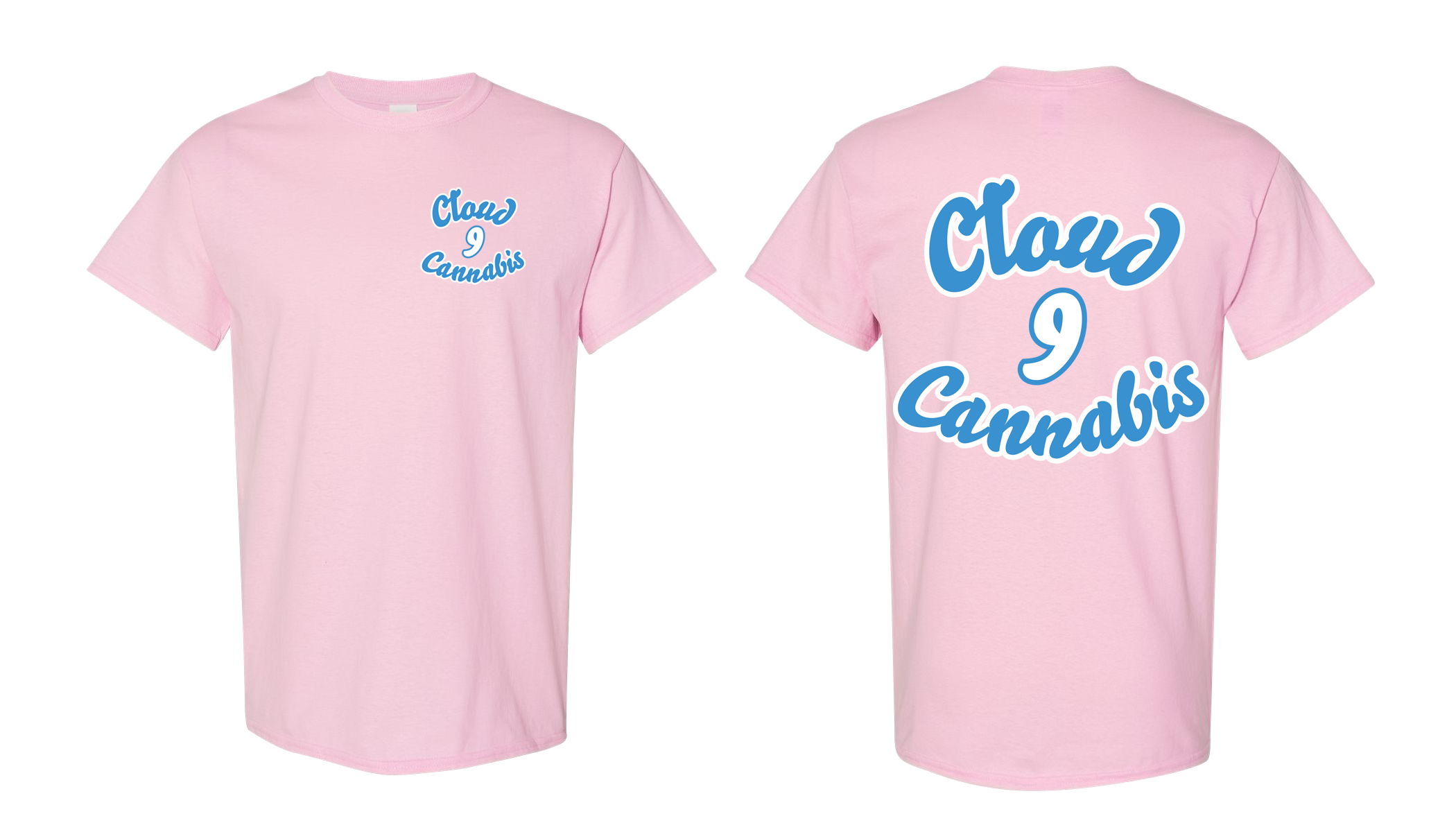 Photograph of product: Cloud Nine Pink Script XL T-Shirt