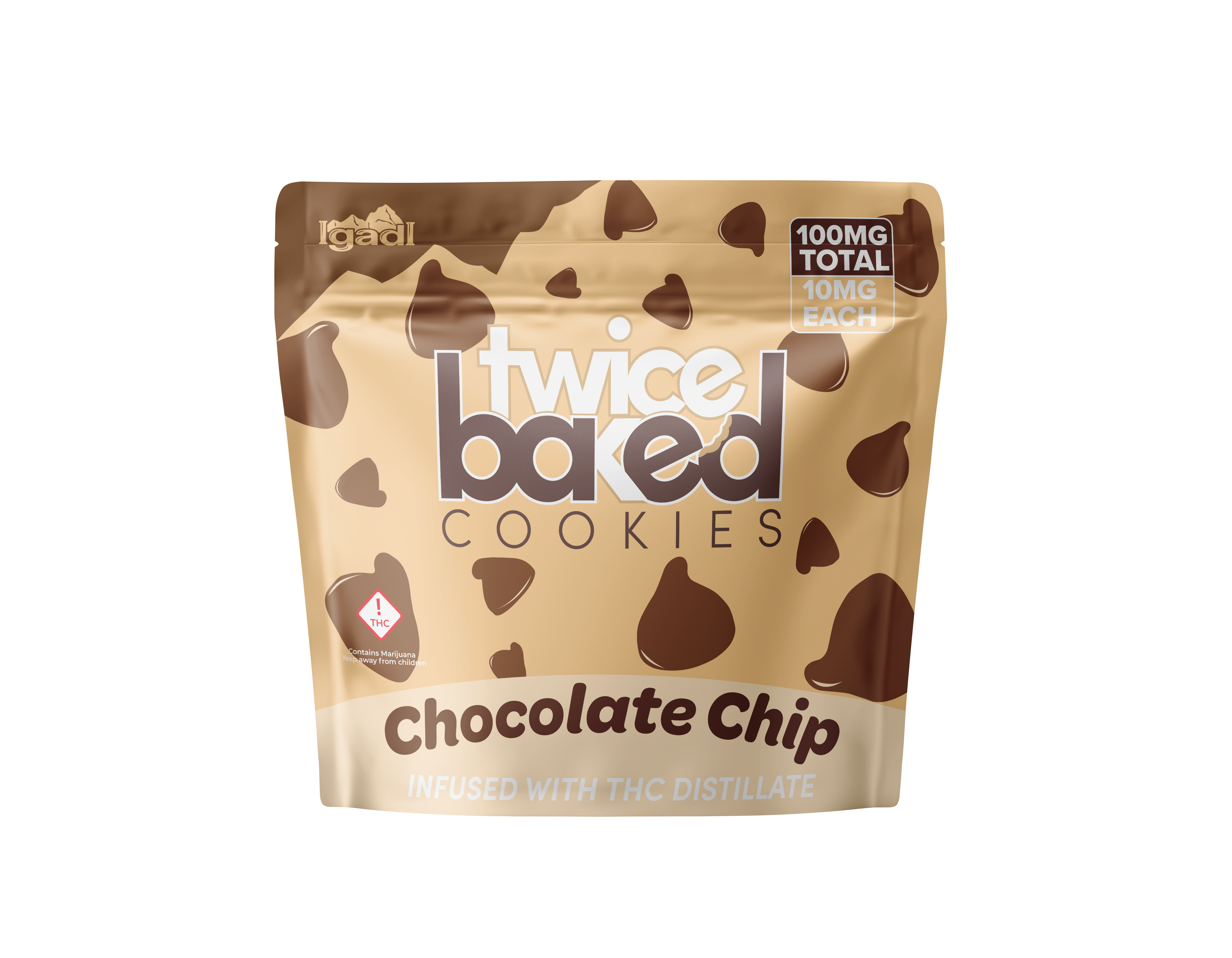 Photograph of product: IgadI | Twice Baked Cookies | Chocolate Chip (100mg)