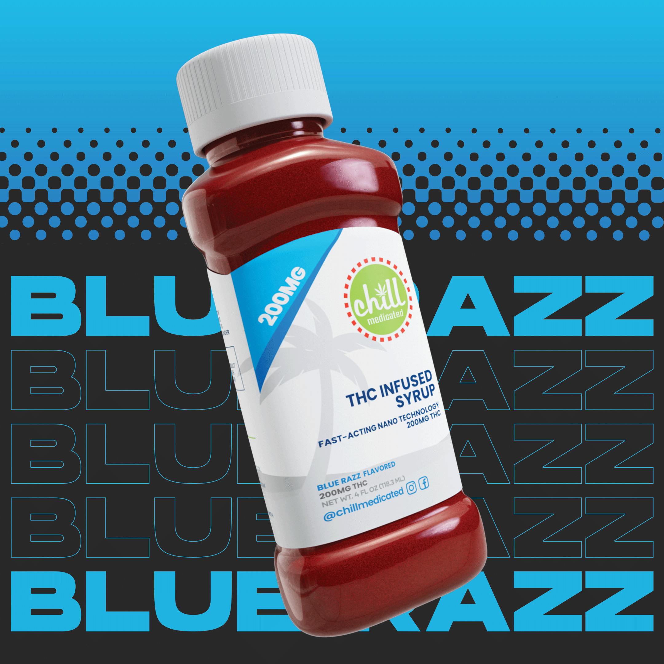 Photograph of product: Chill Medicated Blue Raspberry Syrup 200mg