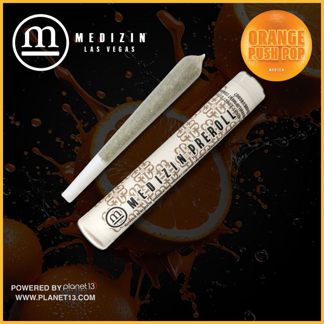 Photograph of product: Orange Push Pop 1g Preroll
