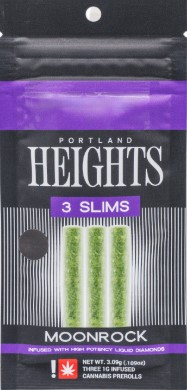 Photograph of product: Moonrock Slims Infused Pre-roll Pack | Purple Gush | 3 x 1g