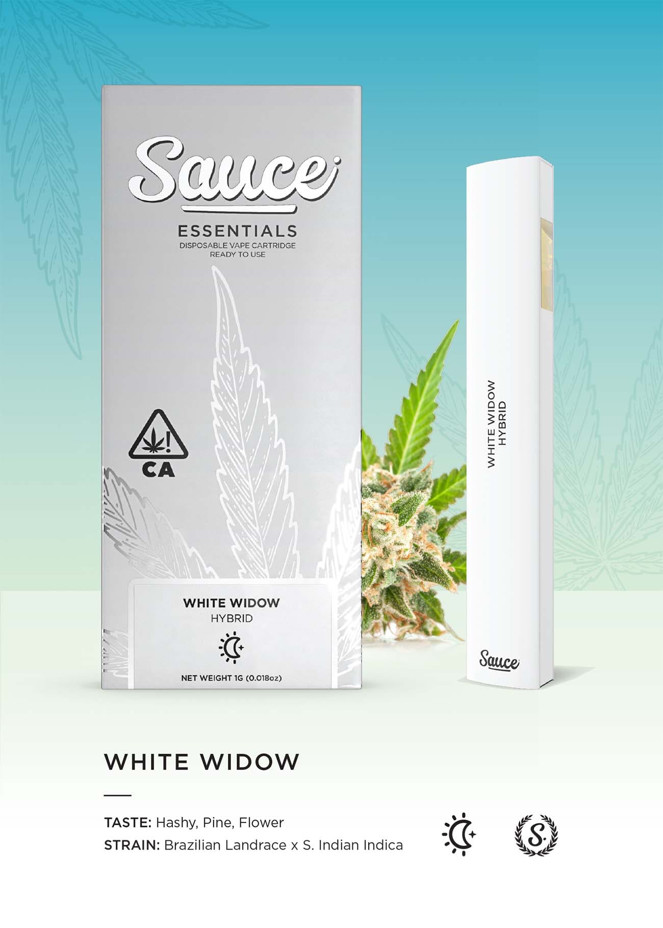 Photograph of product: SAUCE 1G DISPOSABLE WHITE WIDOW LIVE RESIN
