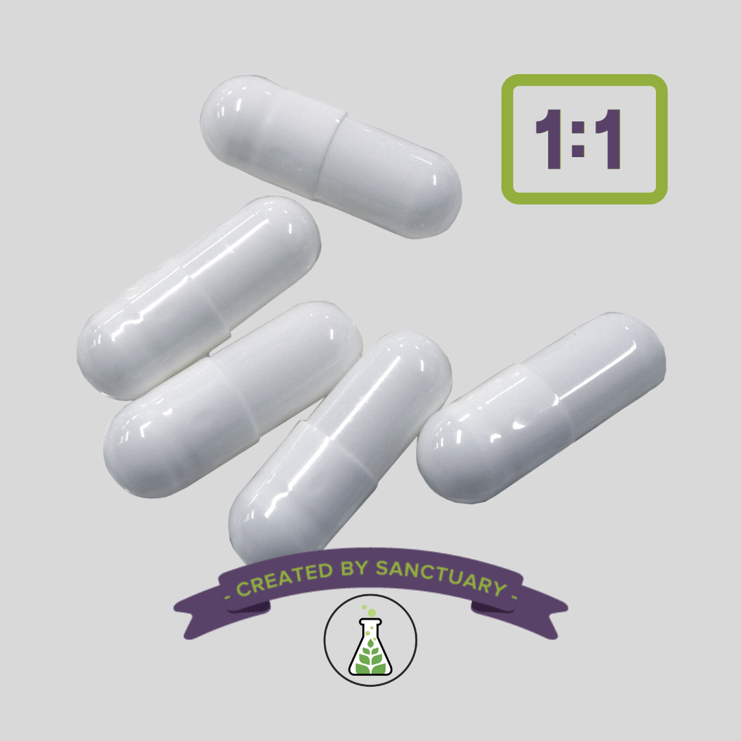 Photograph of product: 1:1 Hybrid Capsules 200mg 10pk