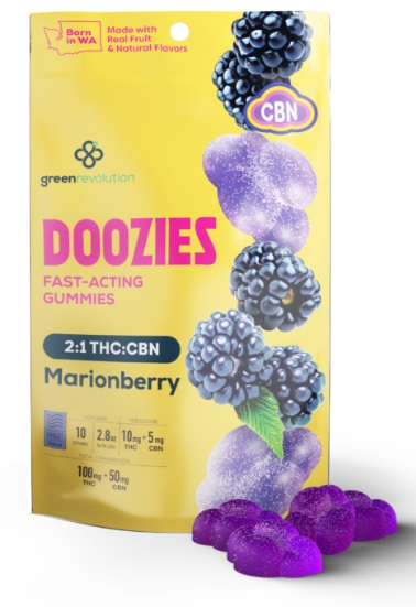 Photograph of product: Green Revolution Doozies | 2:1 TH-oui/CBN | Marionberry
