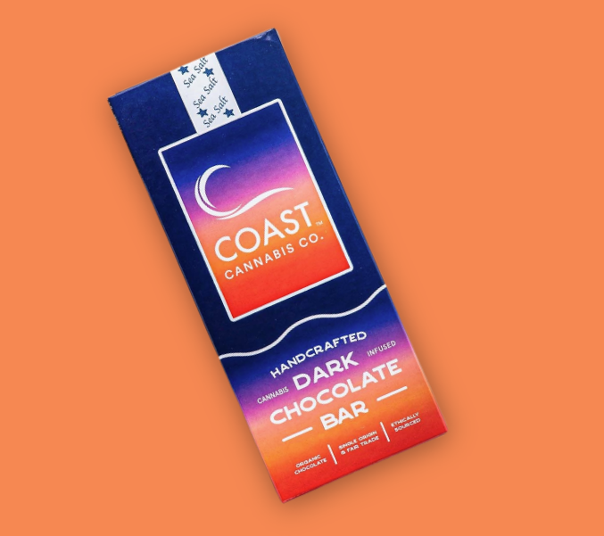 Photograph of product: Coast Dark Chocolate Sea Salt (H) Bar 5mg 20pc