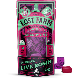 Photograph of product: LOST FARM | GMO (I/H) | CHERRY LIME | 100MG ROSIN CHEWS