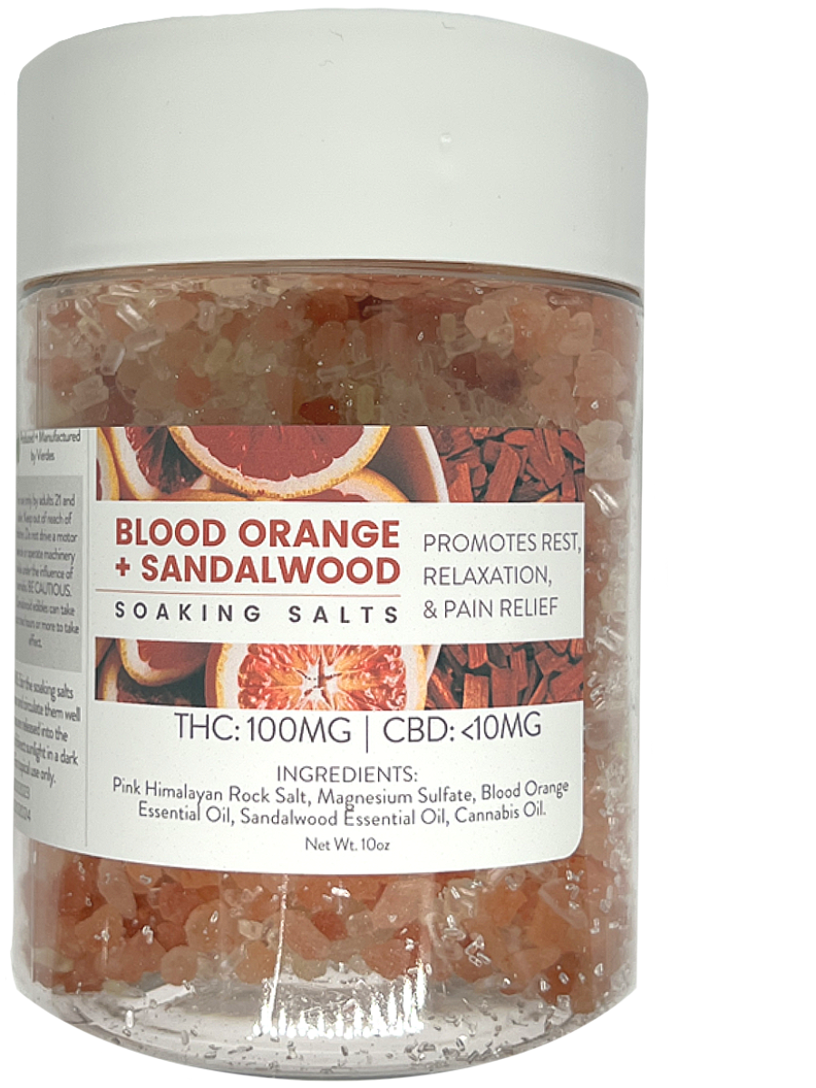 Photograph of product: Blood Orange + Sandalwood Soaking Salts (10oz)