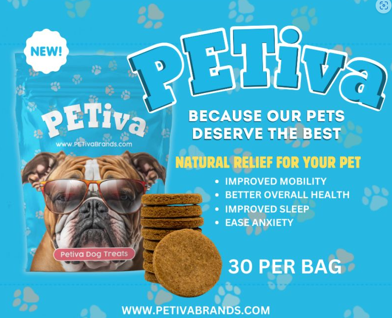 Photograph of product: PETiva 300mg CBD Dog Treats 30pk