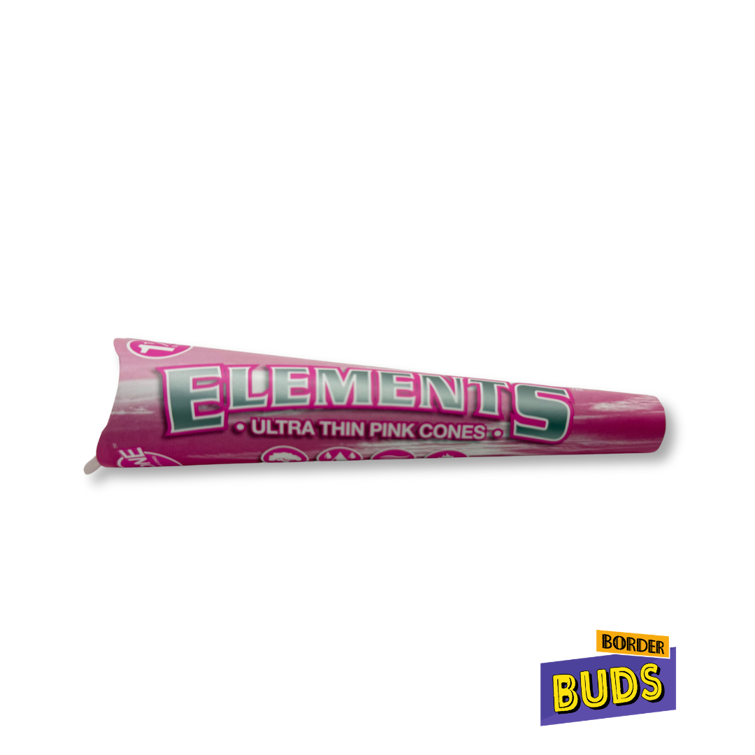 Photograph of product: 1 1/4" Pink Cone | Element | 6 Pack | Rolling Papers