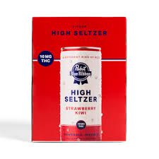 Photograph of product: [PABST] - 4pk High Seltzer - 10mg - Strawberry Kiwi - 