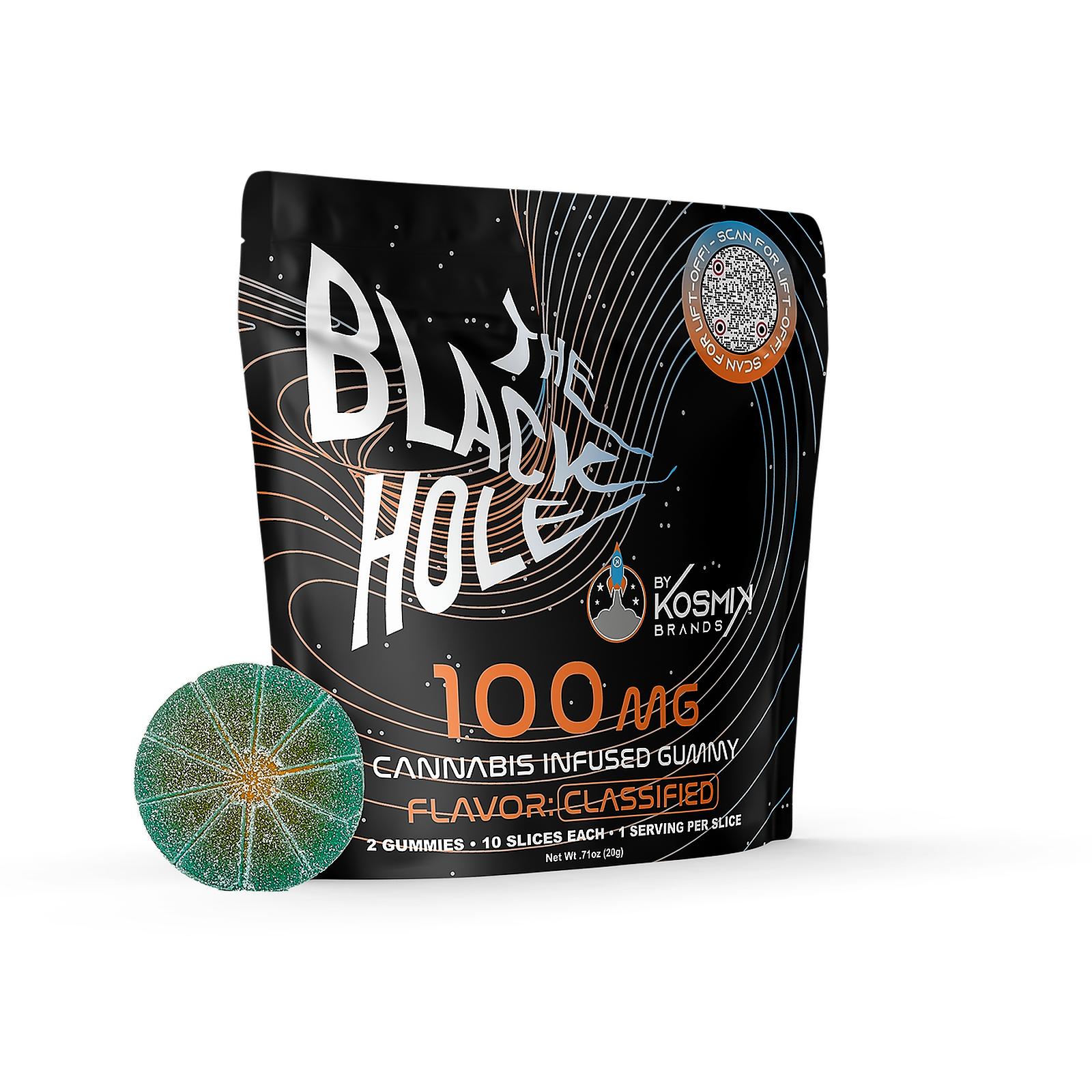 Photograph of product: Black Hole | Orange Slice - 100mg (2pk)