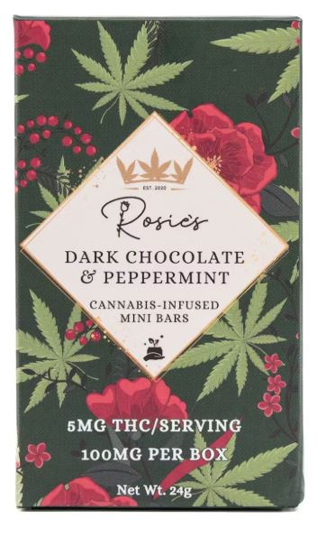 Photograph of product: Dark Chocolate Peppermint Mini Bars | 100mg