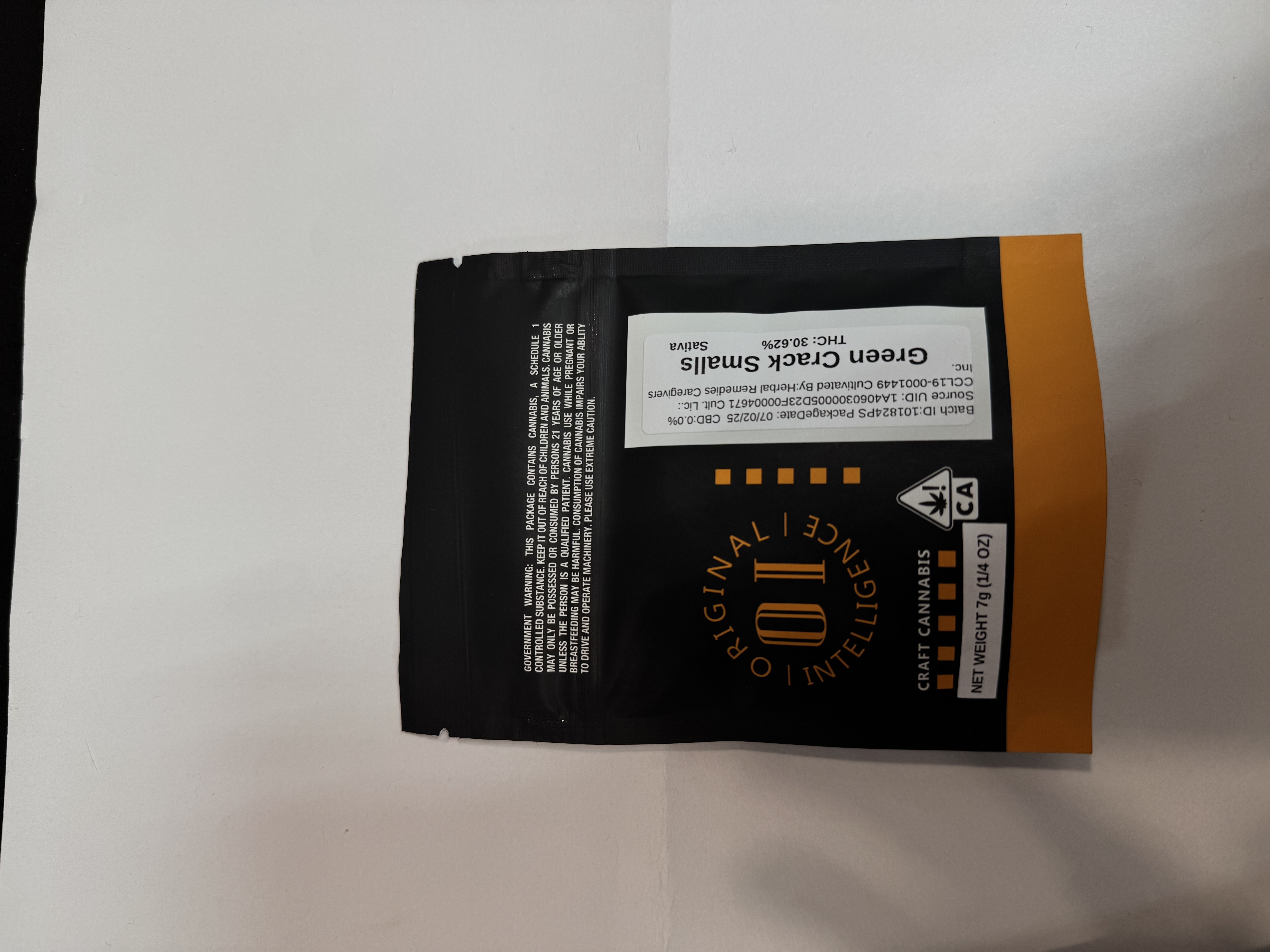 Photograph of product: OriginalIntelligence - 7g Green Crack Smalls