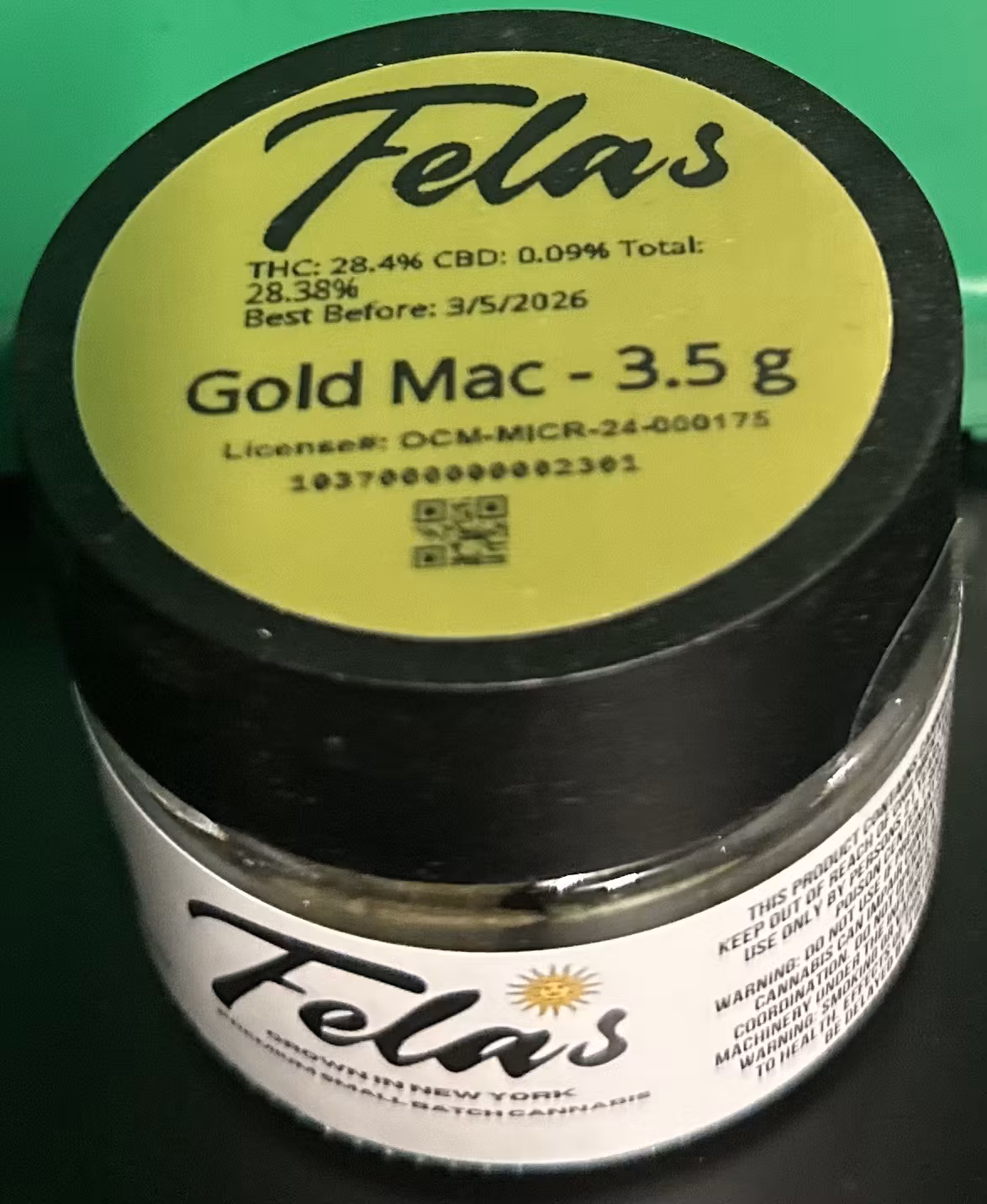 Photograph of product: Flower - Gold Mac - 3.5g