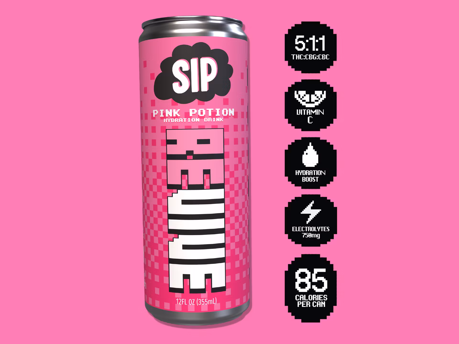 Photograph of product: Pink Potion 12oz | Beverage | 5mg
